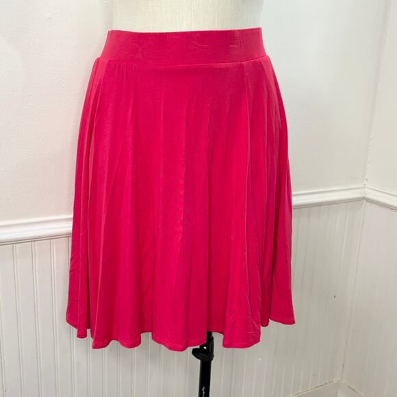 Torrid Size 4X Circle Skater Skirt NEW Neon Pink Jersey Pockets Super Soft Knit - Picture 1 of 8
